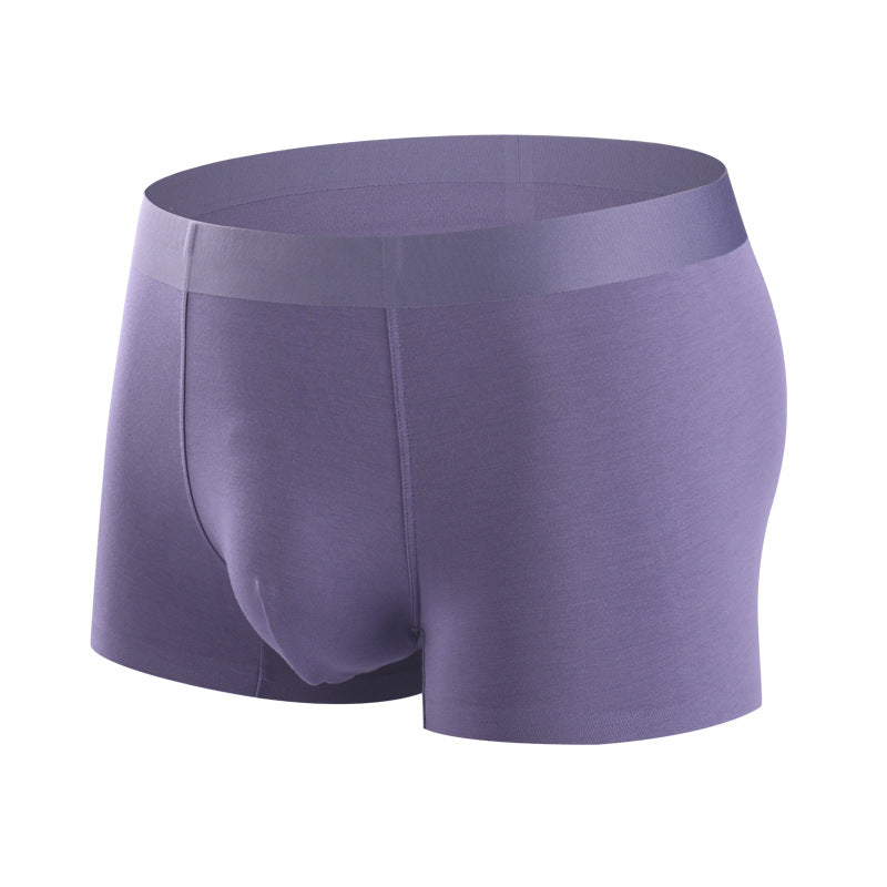 Comfy Plain Modal Boxer Briefs Cozy Underwear for Men