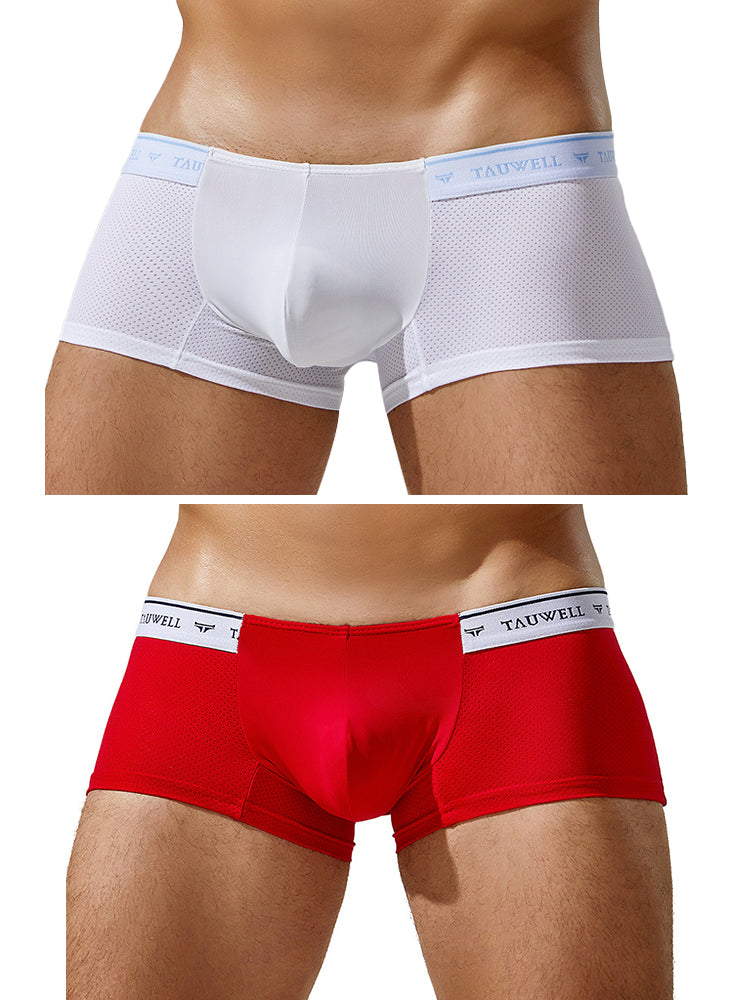 2 Pack Men's Sexy Comfortable Breathable Solid Color Trunks