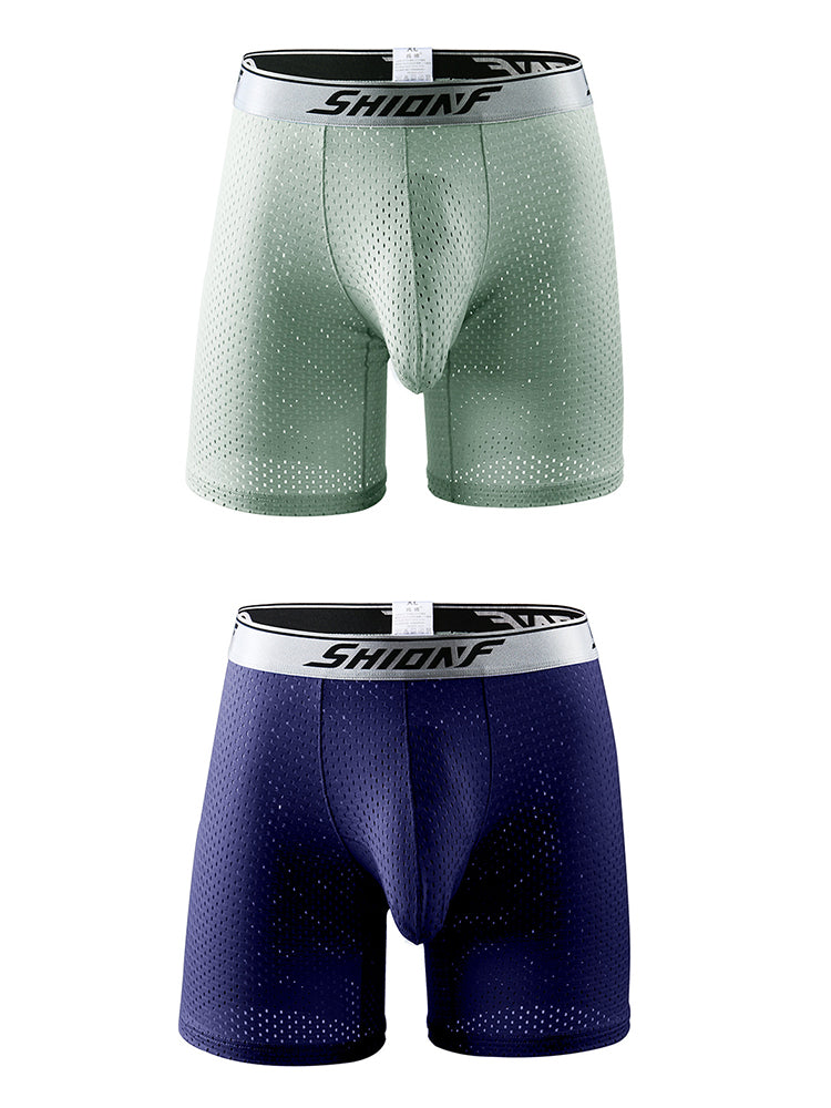 2 Pack Men's Mesh Separate Pouch Boxers Briefs