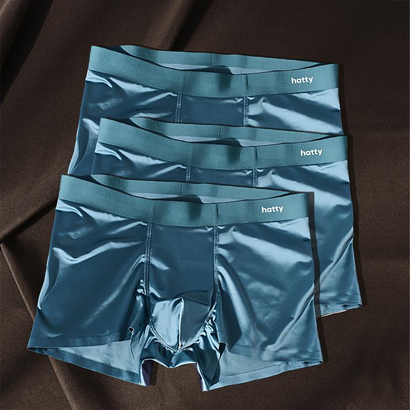 Elegant Men's Mulberry Silk Boxer Briefs - Antimicrobial Ice Silk Underwear