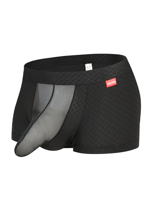 2 Pack Men's U-Pouch Ice Silk Sexy Trunks