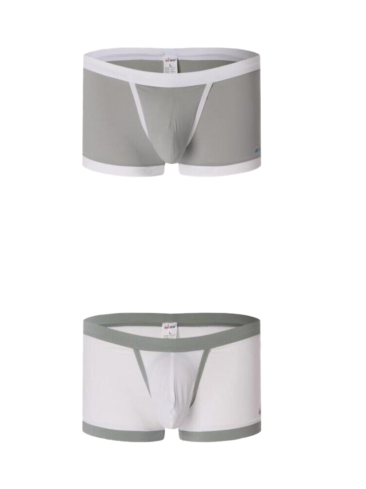 2 Pack Men's Separated Ball Pouch Trunks With Fly