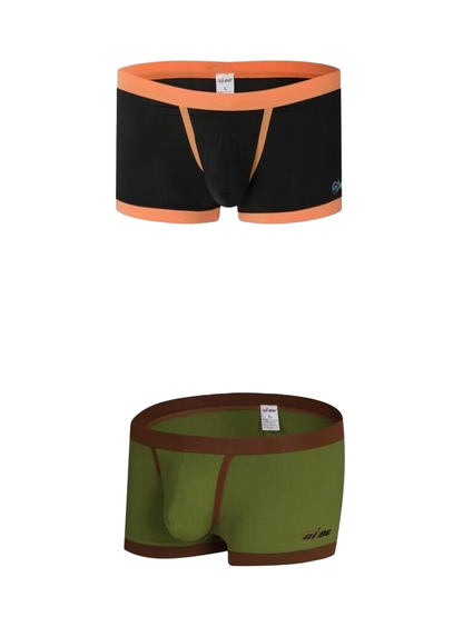2 Pack Men's Separated Ball Pouch Trunks With Fly