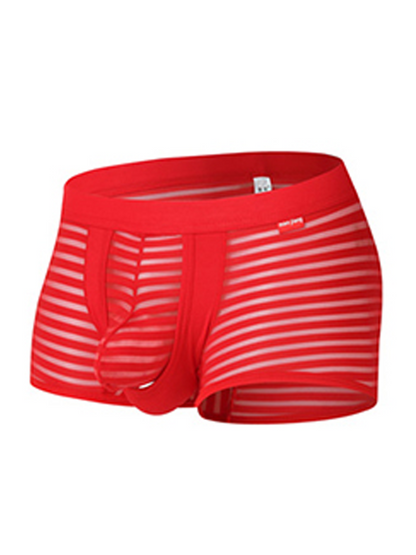 Men's Sexy Striped Hollow Jockstrap With Separate Pouch
