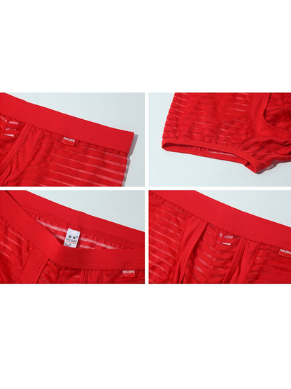 Men's Sexy Striped Hollow Jockstrap With Separate Pouch