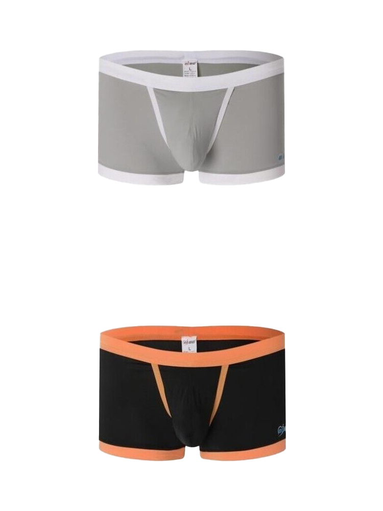 2 Pack Men's Separated Ball Pouch Trunks With Fly