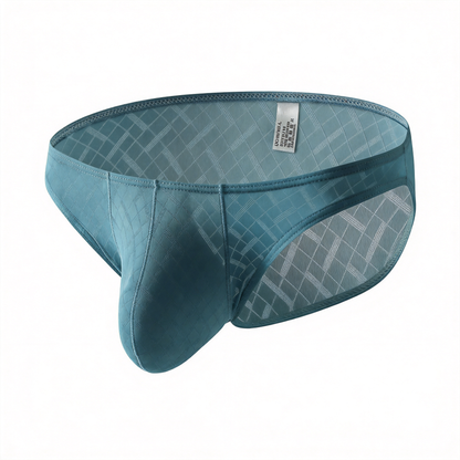 Men's Jacquard Plaid Low-Rise Briefs - Sexy Breathable Pouch Underwear