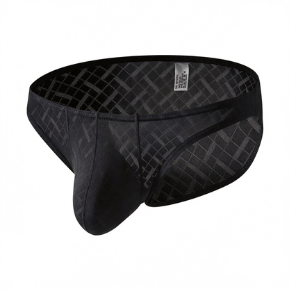 Men's Jacquard Plaid Low-Rise Briefs - Sexy Breathable Pouch Underwear