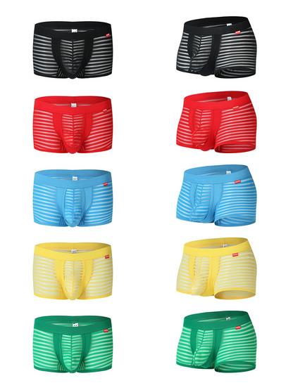 Men's Sexy Striped Hollow Jockstrap With Separate Pouch
