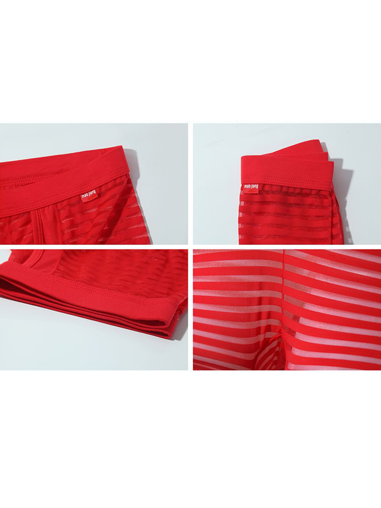 Men's Sexy Striped Hollow Jockstrap With Separate Pouch
