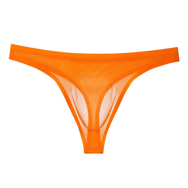 Men's Ultra-Thin Ice Silk Sexy Transparent Thong