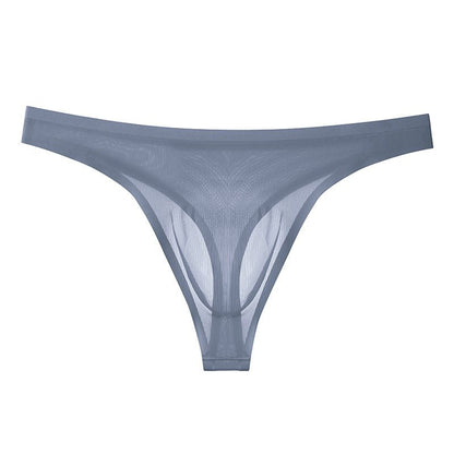 Men's Ultra-Thin Ice Silk Sexy Transparent Thong