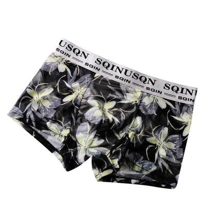 Men's Ultra-Thin Ice Silk Mesh Printed Boxer Briefs