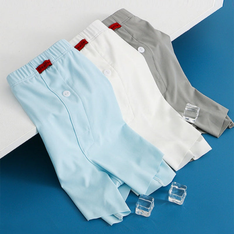 Men's Breathable Boxers with Button Fly